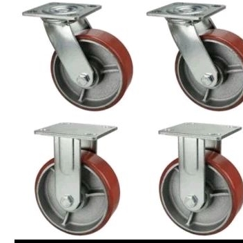 Jual Roda Pu Heavy Duty 8 inch 1 set (2hidup+2mati) | Shopee Indonesia