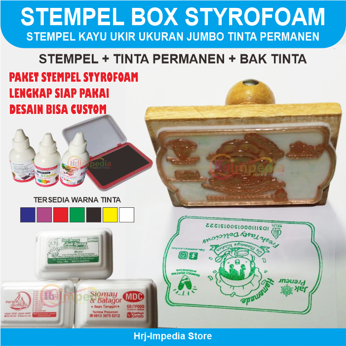 Jual Stempel Sterofoam Tinta Permanen Stempel Sablon Plastik Desain Custom Stempel Styrofoam