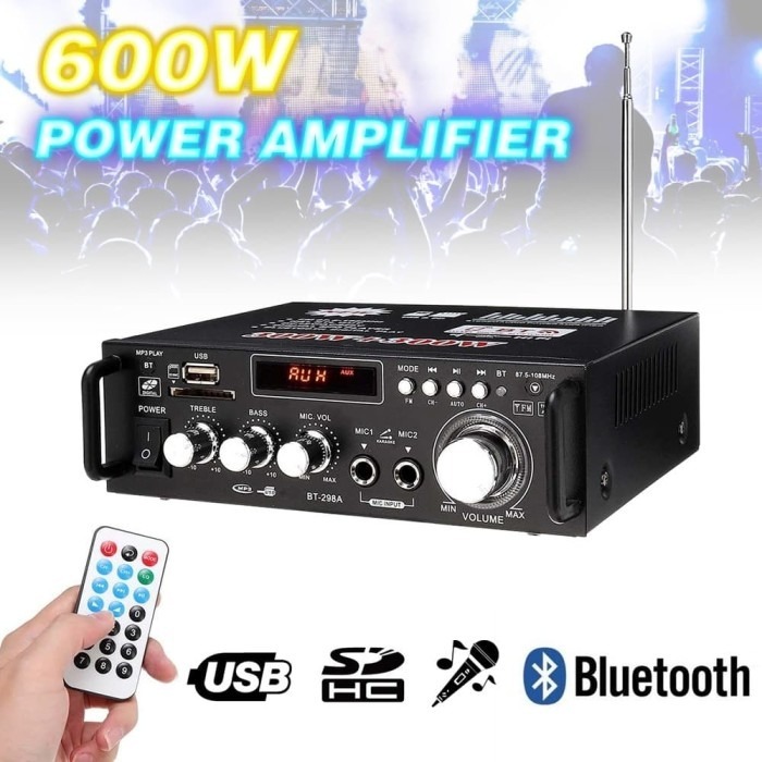 Jual Stereo Audio Amplifier BT 298A Bluetooth Ampli Karaoke 600W ...