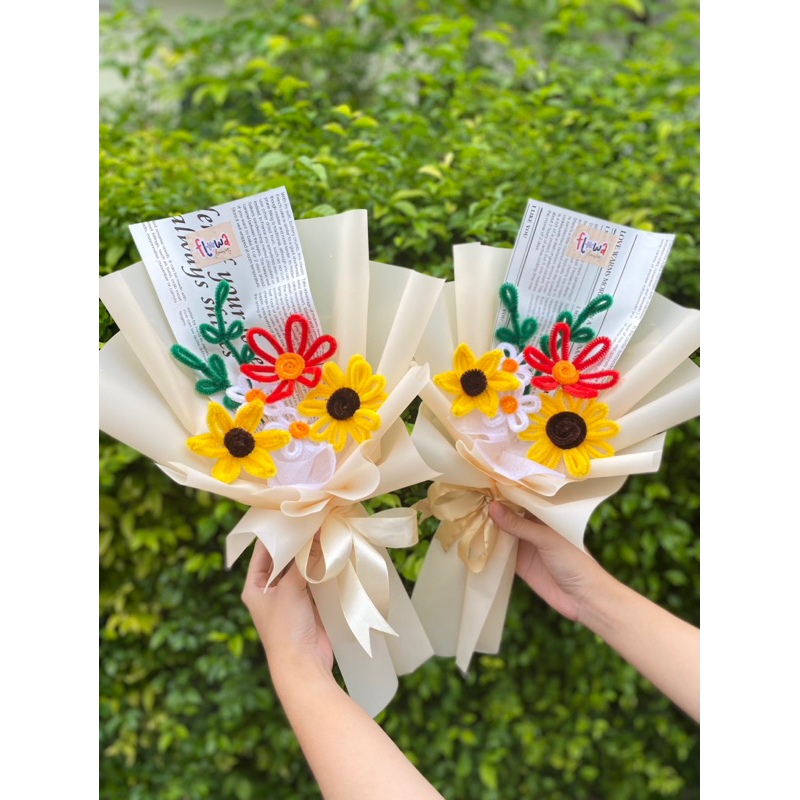 Jual Haerabagi, Pipe Cleaner Flowers, Buket bunga matahari | Shopee ...