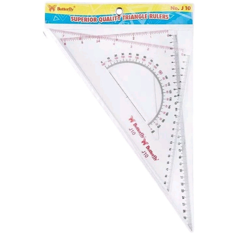 Jual [PCS] PENGGARIS SEGITIGA BUTTERFLY NO 10 / TRIANGLE RULER | Shopee ...