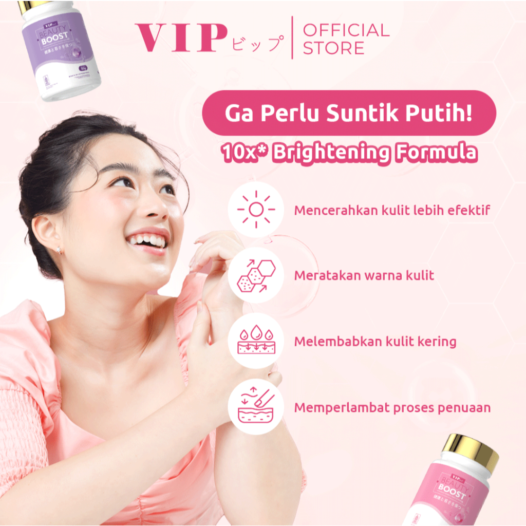 Jual VIP Beauty Boost L-Glutathione + Collagen | 10x Brightening ...