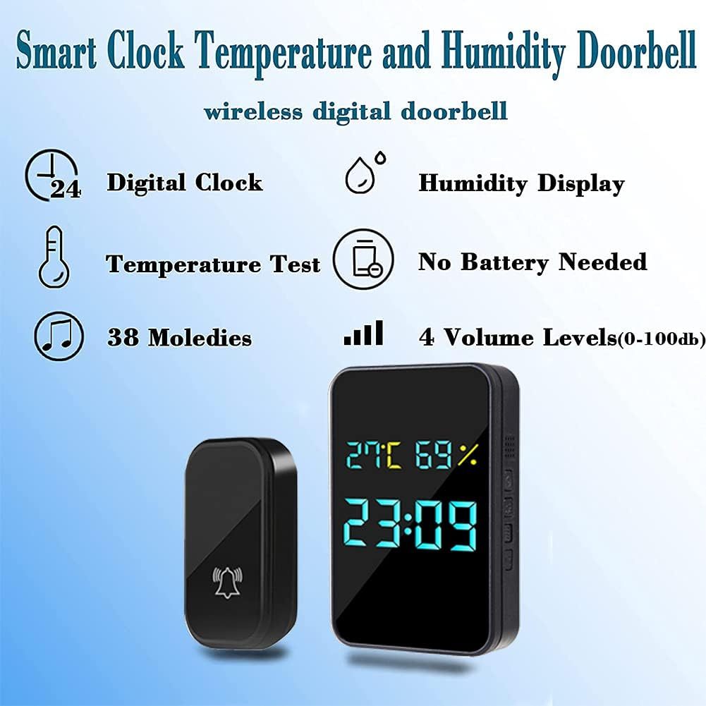 Jual Bel Pintu Wireless Door Bell Digital Display Waterproof IP44 ...