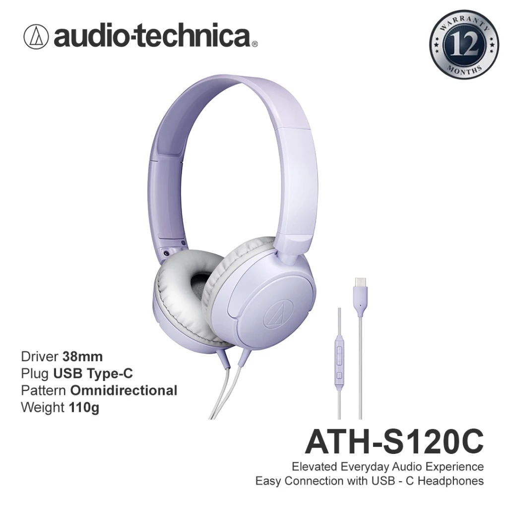 Audio-Technica ATH-S120C Portable Headphone with Mic