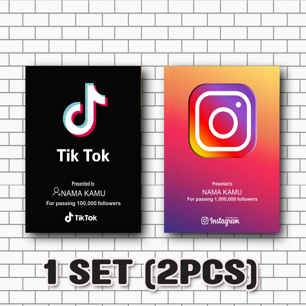 Jual PLAY BUTTON CUSTOM NAMA SENDIRI 1 SET ISI 2 PCS | Shopee Indonesia
