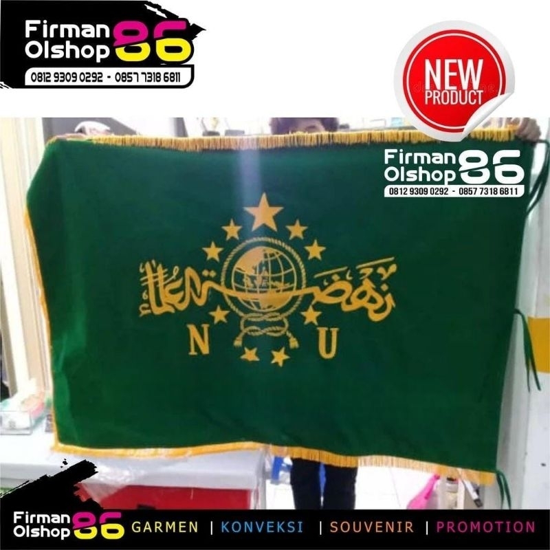 Jual BENDERA PATAKA NU NAHDLATUL ULAMA UKURAN 90X135 CM BORDIR DUA SISI ...