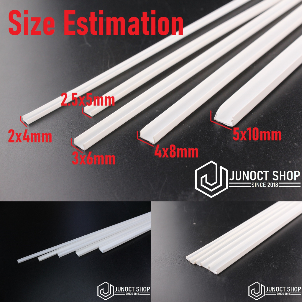 Jual ABS U Shape PVC - U Beam PLA List Batang Kanal UNP - Plastik Maket ...