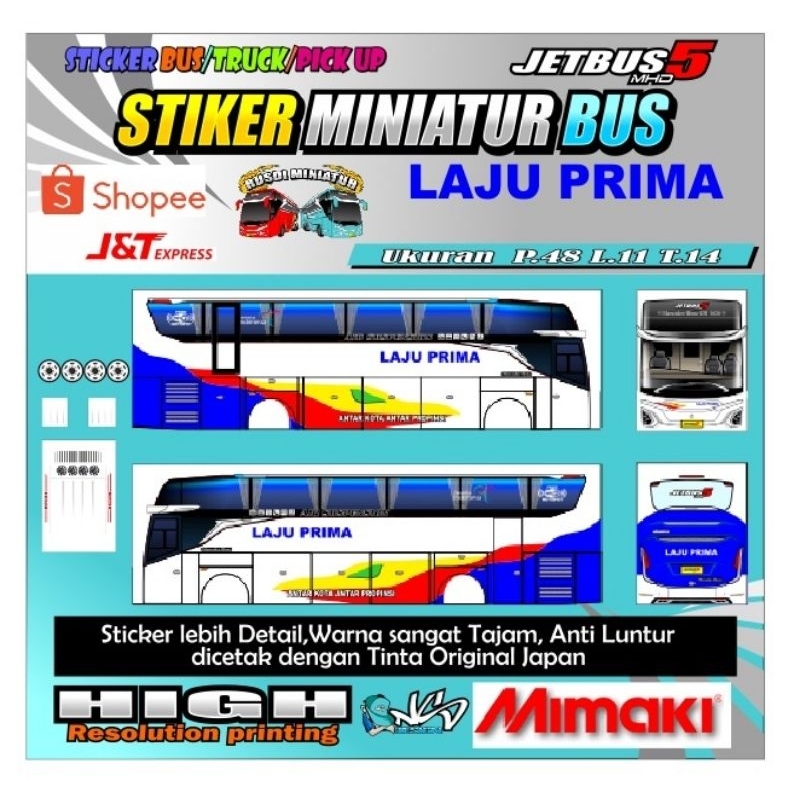 Jual stiker miniatur bus laju prima JB5 | Shopee Indonesia