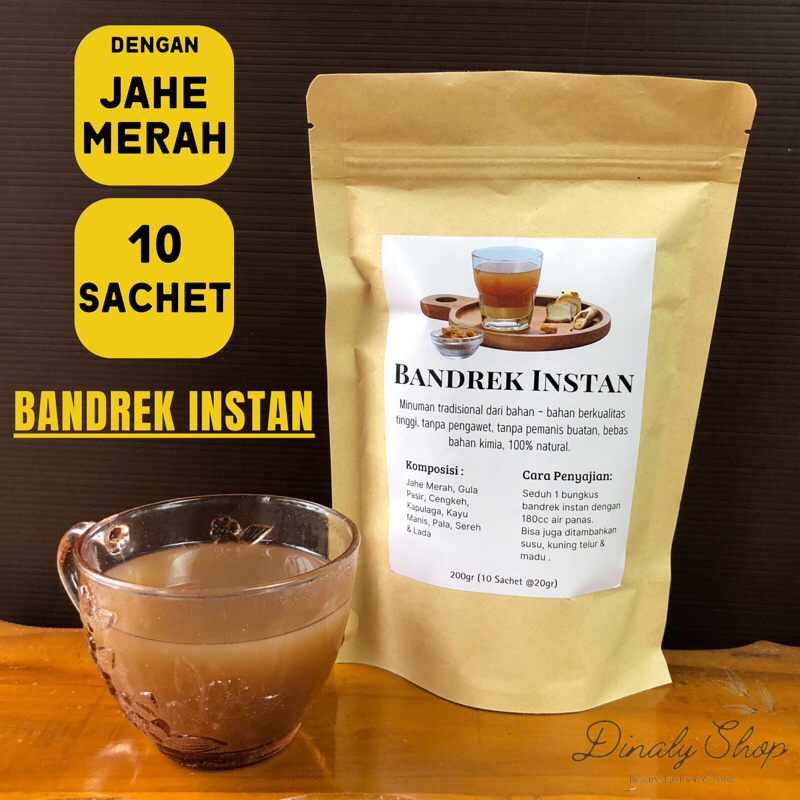 Jual BANDREK INSTAN 10 SACHET BUBUK MINUMAN BANDREK JAHE MERAH