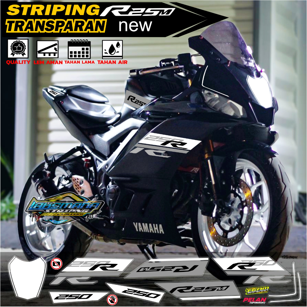 Jual STRIPING TRANSPARAN R25 NEW STIKER YAMAHA R25 | Shopee Indonesia