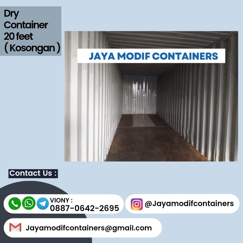 Jual Container Dry 20 Feet (Kosongan)(Jual/Sewa/Modif, Office/Dry)-20/ ...
