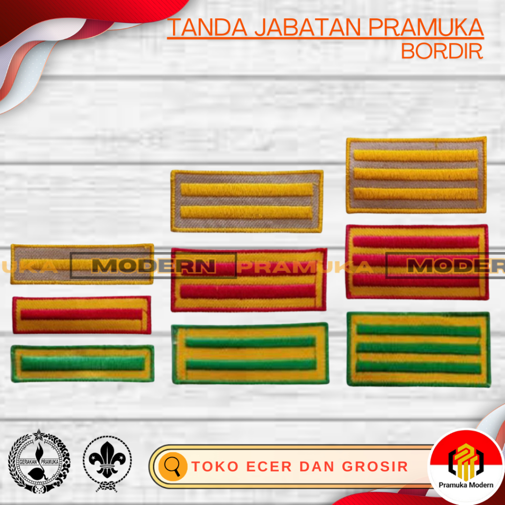 Jual Bed tanda jabatan pramuka siaga penggalang penegak bordir komputer ...