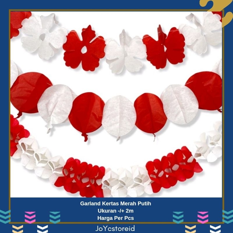 Jual Garland Merah Putih Kertas | Dekorasi 17 Agustus | 17 Agustus ...