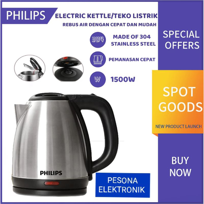 Jual Kettle Listrik Pemanas Air Panas Kapasitas Liter Pemanas Air Hd Philips Original