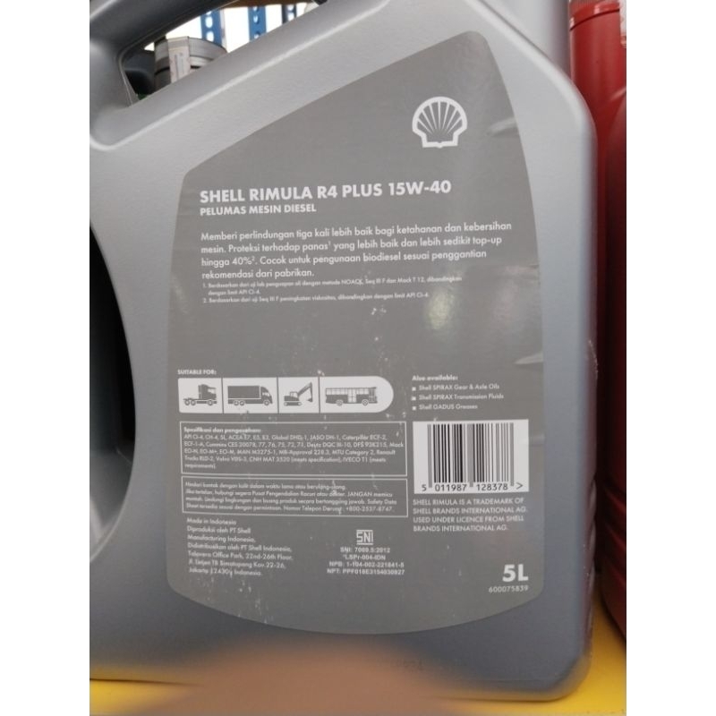 Jual Shell Rimula R4 Plus 15w-40 5 Liter | Shopee Indonesia