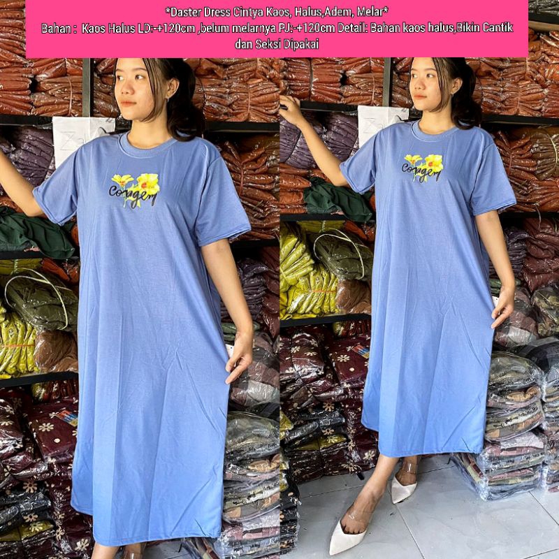 Jual Daster Dress Cintya Kaos Spandex Melar Dress Kaos Dress
