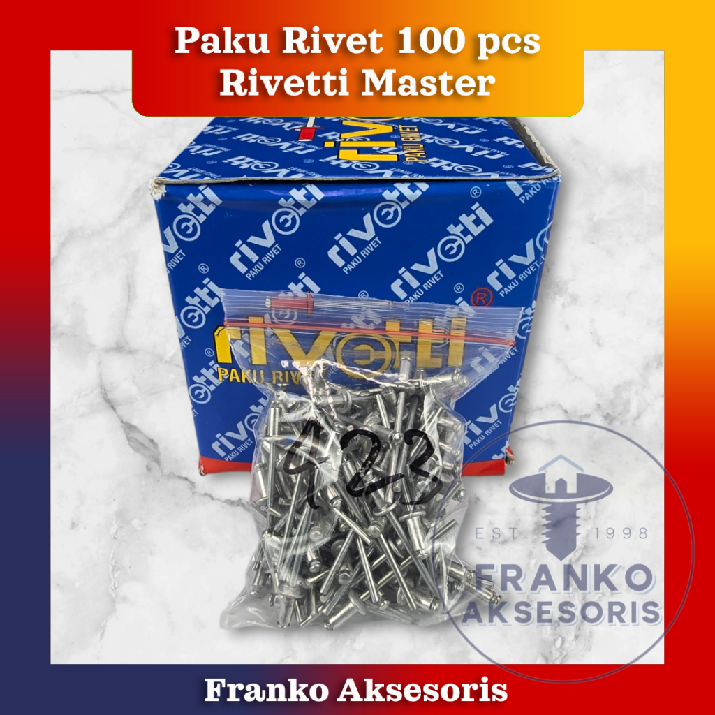 Jual Paku Rivet 100 Biji 423 RIVETTI MASTER 3.2 mm x 7.5 mm Ripet ...