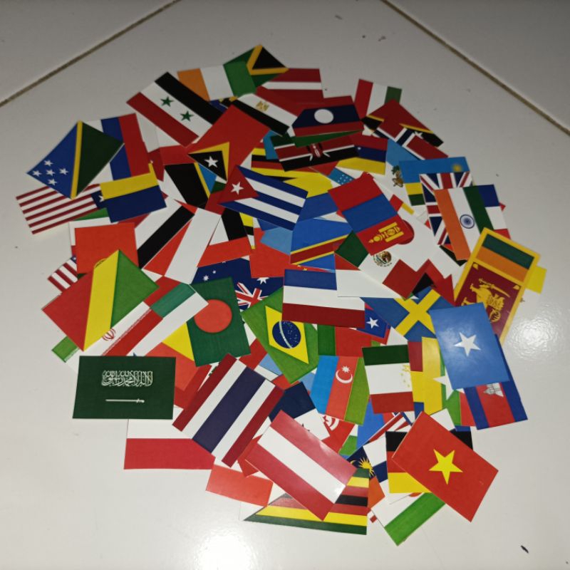 Jual 100PCS BENDERA DUNIA STICKER | BENDERA 100 NEGARA STIKER | STIKER ...