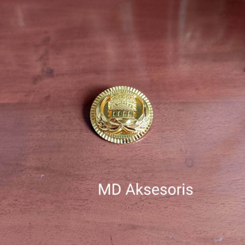 Jual Pin Korpri Timbul Gerigi Bulat Pin ASN Kembang Gerigi Kuningan ...