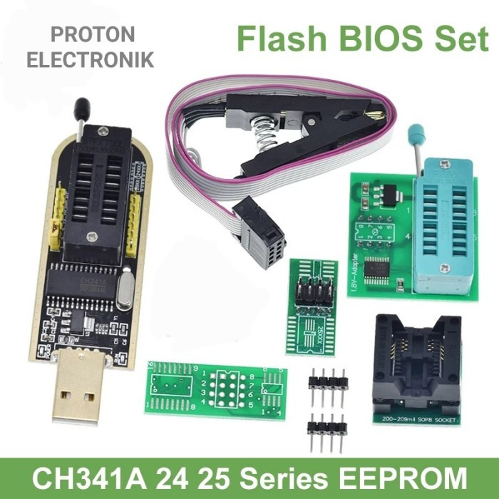 Jual Paket komplit Alat Flash bios IC CH341 CH341A USB Programmer ...