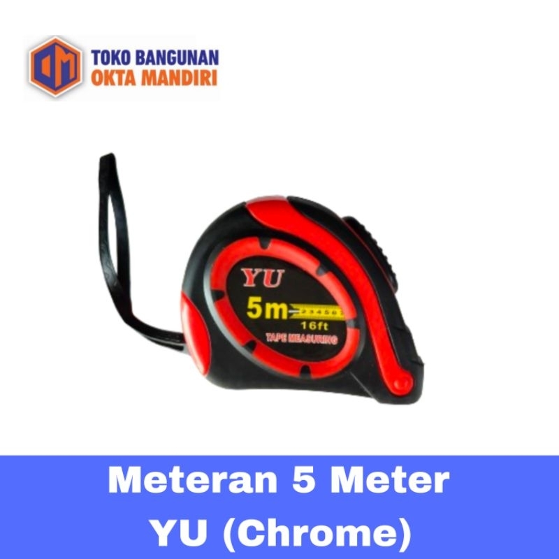 Jual OKM - Meteran YU 5 meter & 7,5 meter auto stop (lapis chrome ...