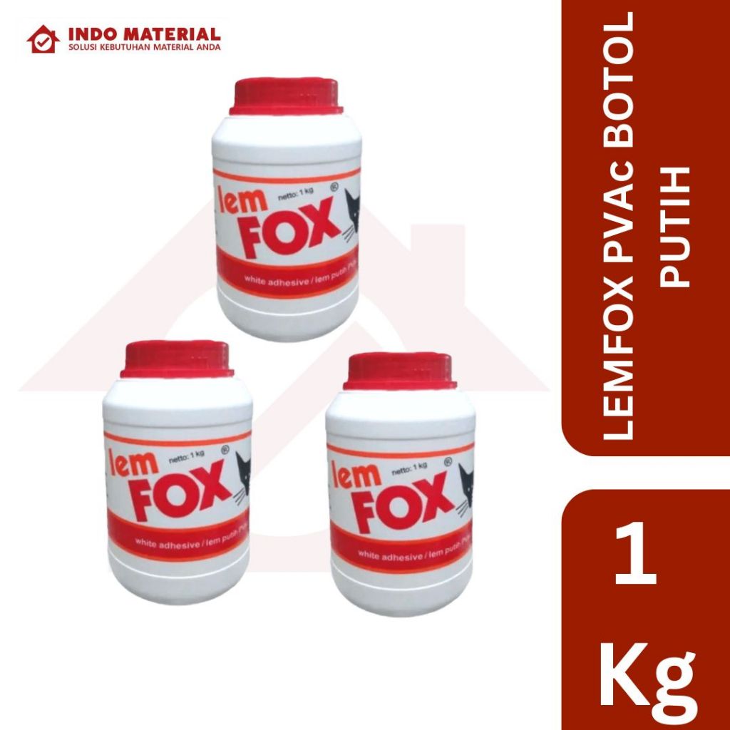 Jual Lem Fox Pvac Botol Kg Lem Putih Lem Kayu Perekat Jilid