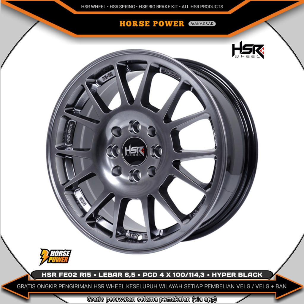Jual Velg R15 • Mobil 4 Baut Roda • Pcd 4 x 100/114,3 • Hsr Fe02 ...