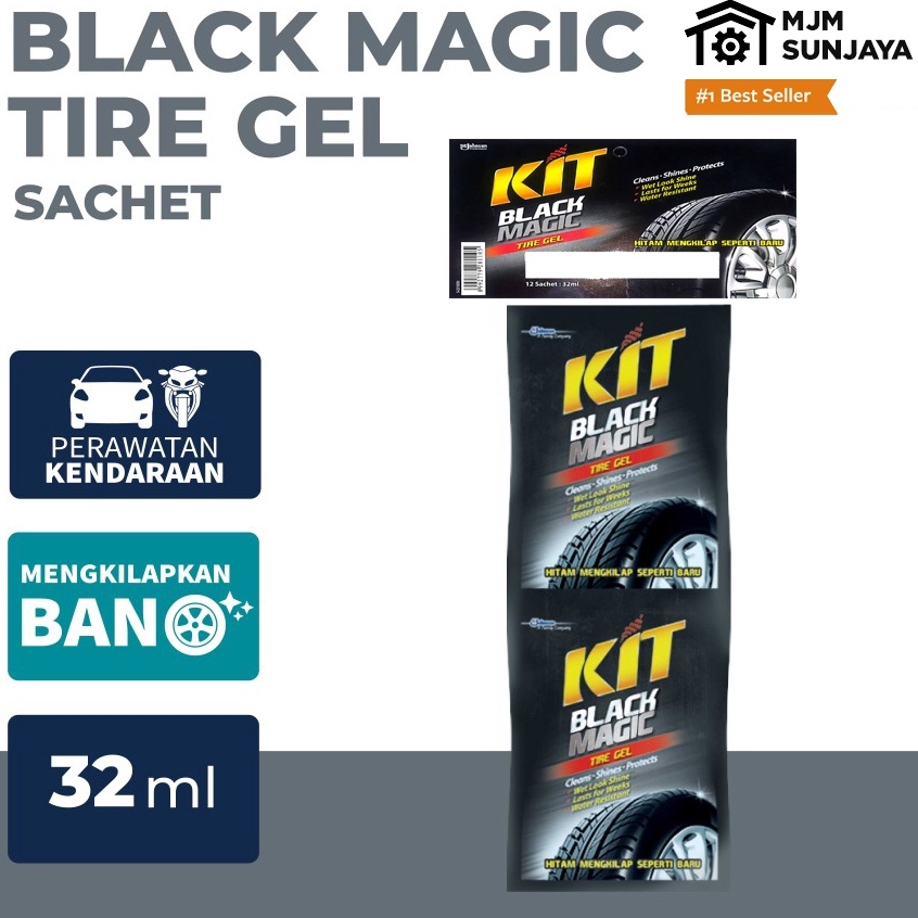 Jual KIT Car Black Magic Tire Gel 32mL x 12pc LUSIN Hitam Cair Sachet ...