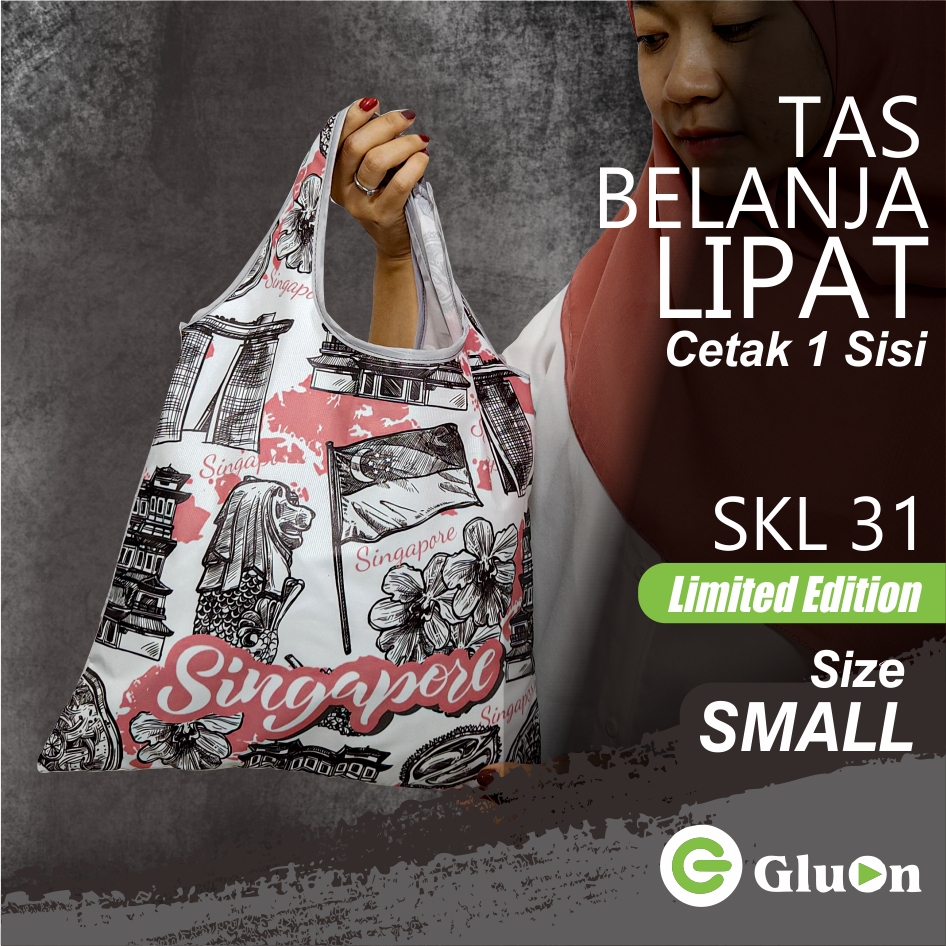 Jual Shopping Bag Lipat Tas Belanja Lipat Totebag Lipat Gluon Singapore Jakarta Dubai Size Small