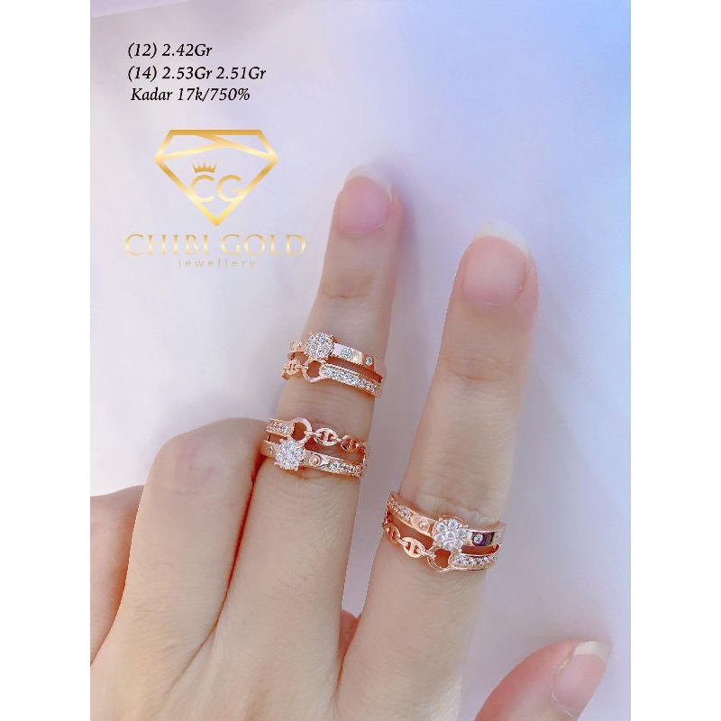 Jual Chibi Gold Cincin Emas 2 Layer Emas 750 Kadar 17k Chibigold