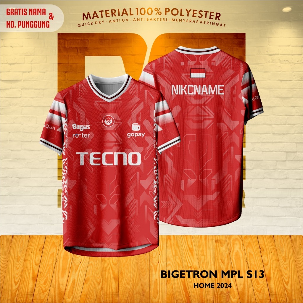 Jual PREMIUM BAJU JERSEY BIGETRON ALPHA MPL S13 MERAH 2024 FULL PRINTING UNISEX | Shopee Indonesia