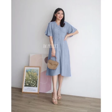 Freya Dress Casual Free Size Dress Wanita Korea Chic