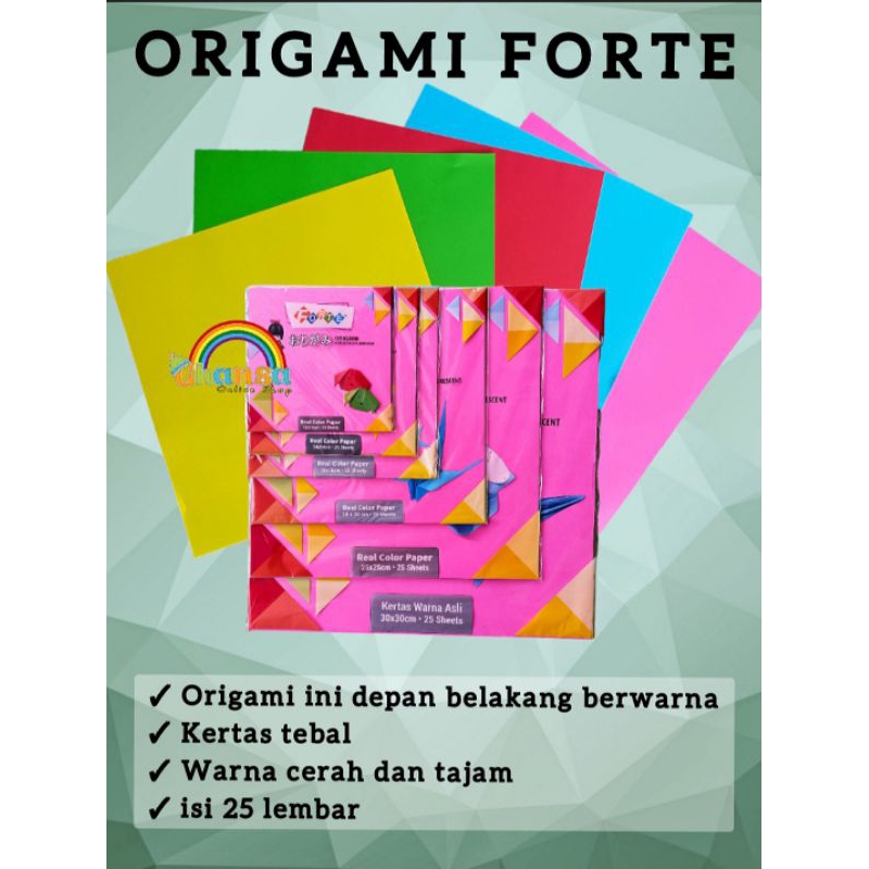 Jual (1pack) Origami Forte Kertas Lipat Origami 2 Warna / Origami Murah ...