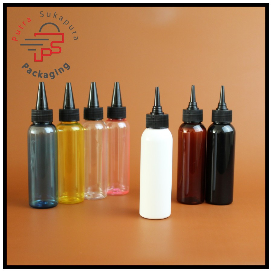 Jual Botol Kerucut 100Ml Pet Varian/Botol Tinta 100Ml/Tutup Hitam ...