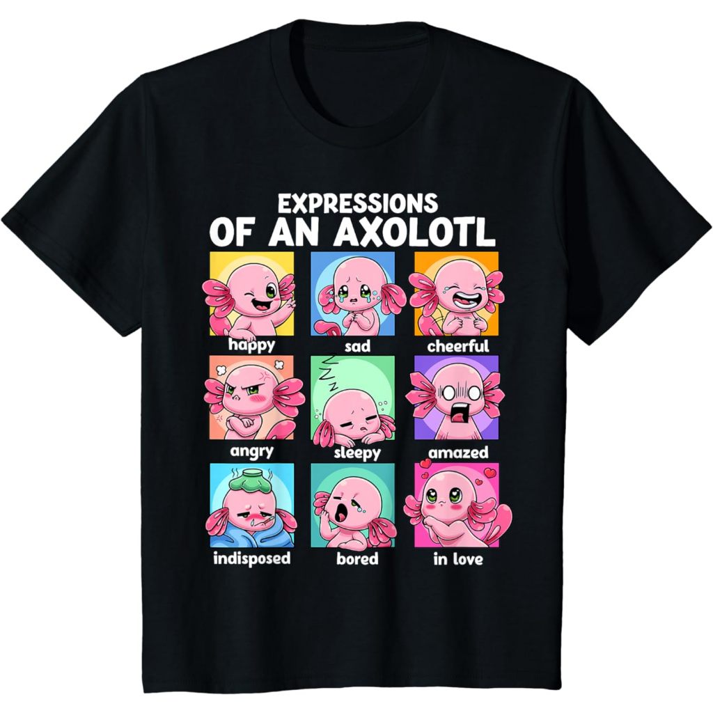 Jual Kaos Anak Axolotl Shirt - Kawaii Axolotl Moods Anime Axolotl ...