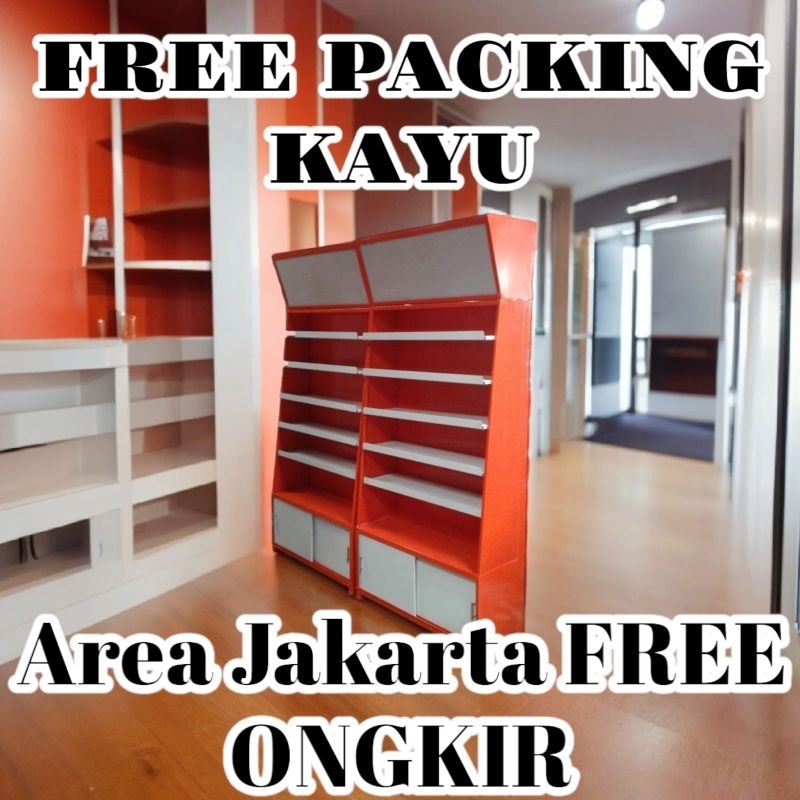 Jual Rak Toko Minimarket Warung Backwall Full Besi+Lampu Free Peti kayu ...