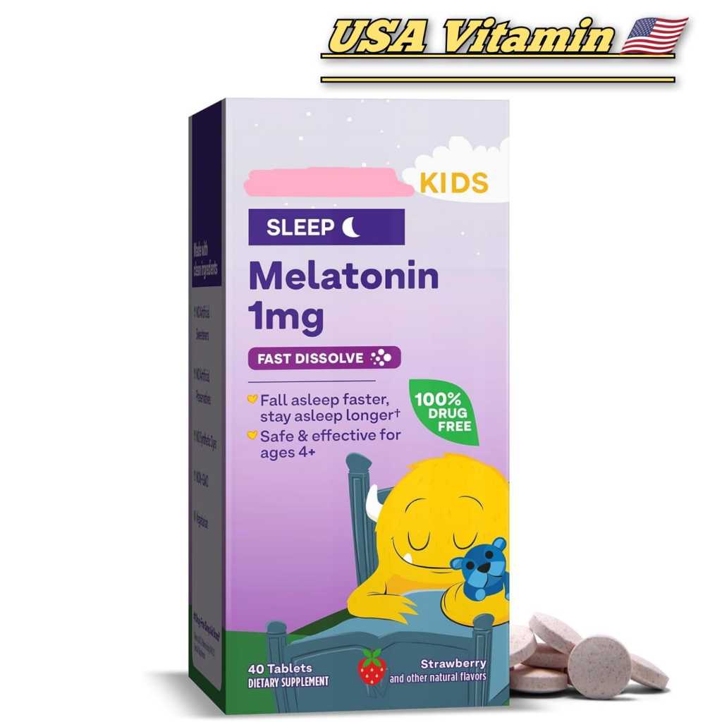 Jual Kids Melatonin Sleep Ages 4 & Up Strawberry 40 Tablets | Shopee ...