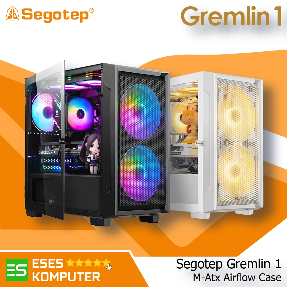 Jual Case Segotep Gremlin 1 Black / White M-ATX Airflow Casing PC ...