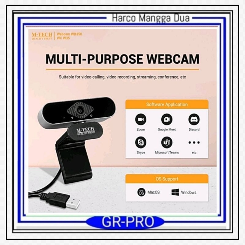Jual webcam kamera PC laptop ORIGINAL M-tech camera WB350 1080P HD ...