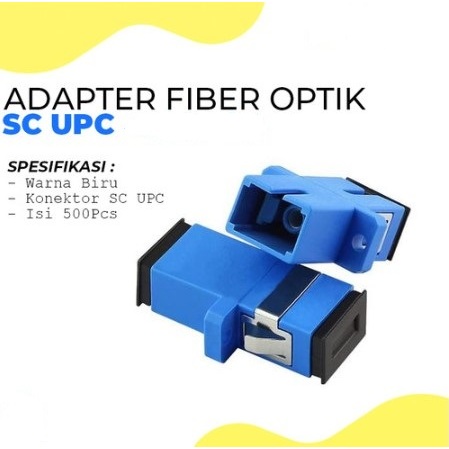 Jual Adapter Connector Fiber Optic SC UPC Sambungan Fiber Optik Biru ...