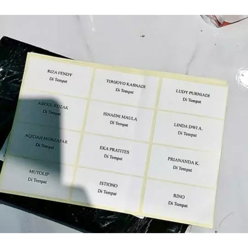 Jual Cetak Label Nama Undangan (100 nama) | Shopee Indonesia
