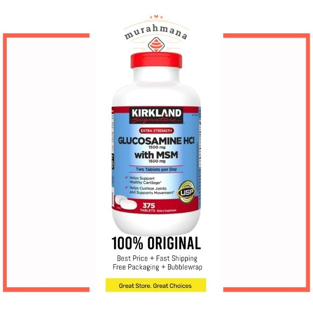 Jual Kirkland Signature Glucosamine Hci 1500 Mg With MSM 1500 Mg 375 Tablets ORIGINAL USA