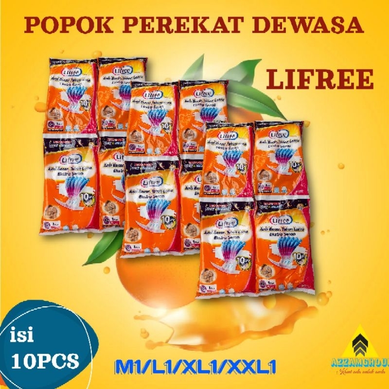 Popok Perekat Dewasa Lifree Daya Serap Tinggi M-XL