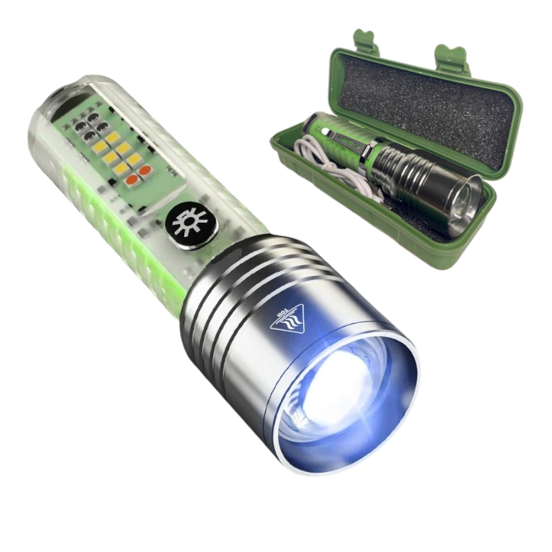 Jual Senter Zoom Mini 8 Mode 500 Lumens 30 watt cahaya PUTIH Strobo ...