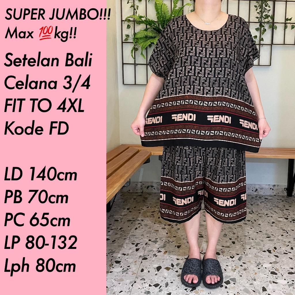 Jual Baju Setelan Bali Celana 3 4 Motif Batik Super Jumbo Fit To 4xl