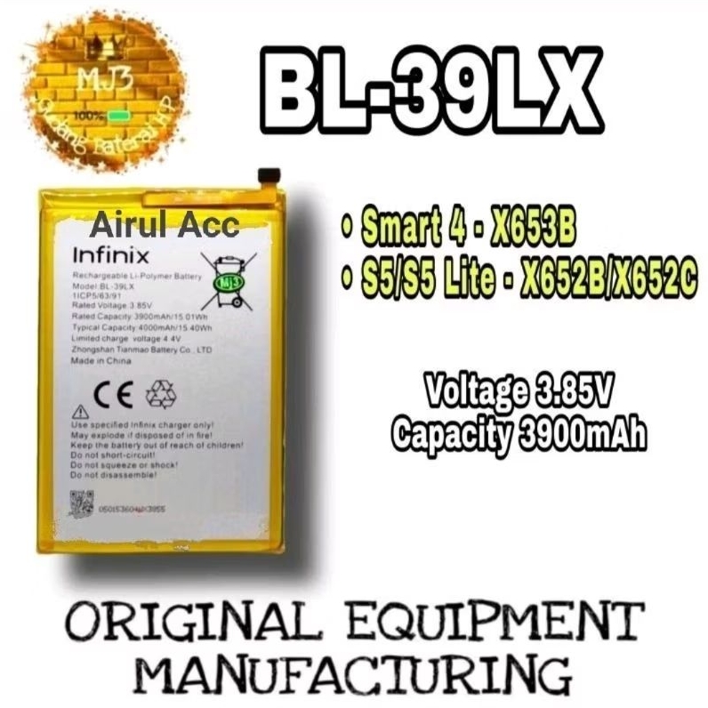 Baterai Infinix Model: BL-39LX For Smart X653B/S5-X652A/S5 Lite-X652B  X652C