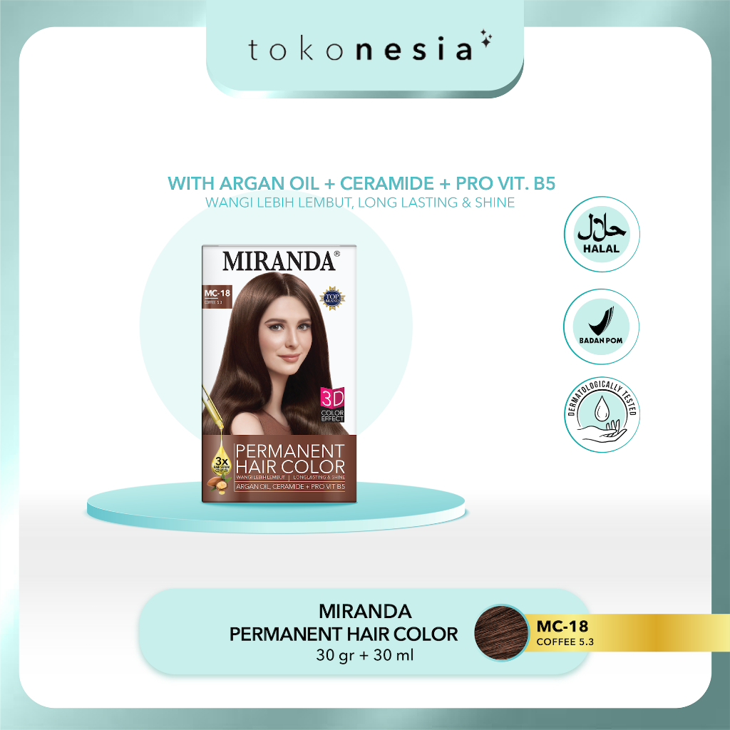 Jual Miranda Hair Color (Cat Rambut Permanen) MC18 Coffee 30ml | Shopee ...