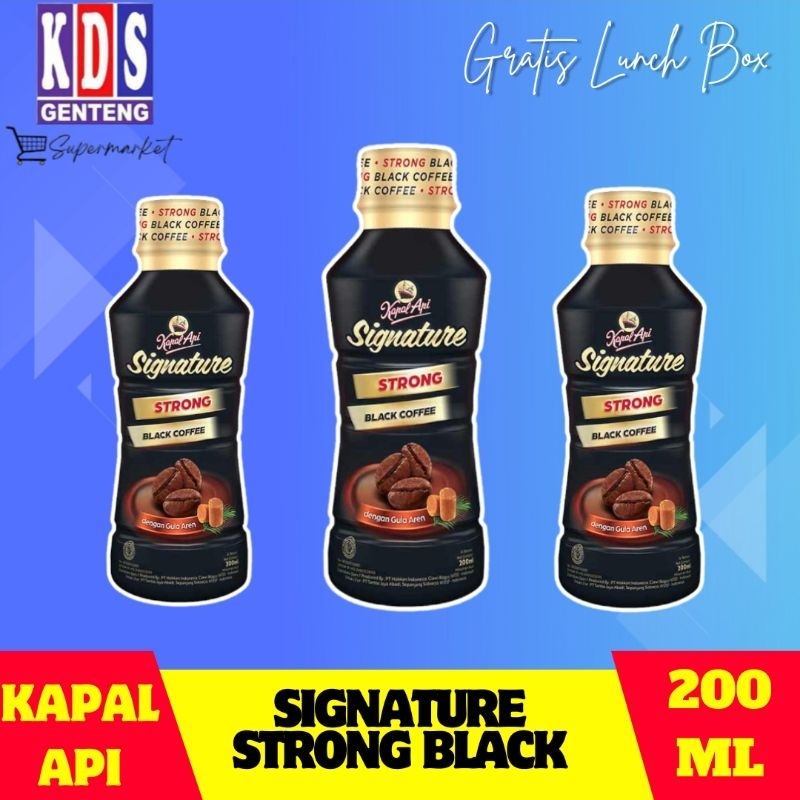 Jual KAPAL API SIGBATURE STRONG BLACK BOTOL 200ML | Shopee Indonesia