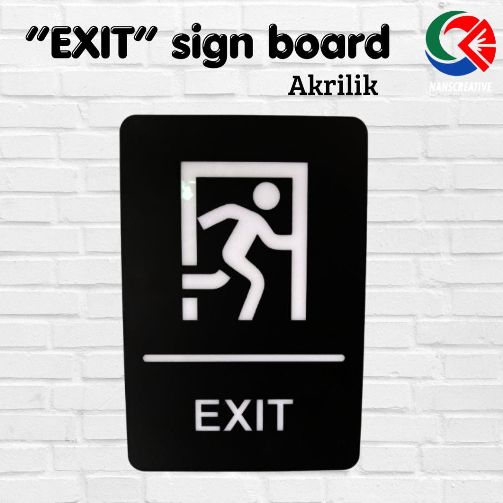 Jual EXIT signboard bahan akrilik bisa CUSTOM | Shopee Indonesia
