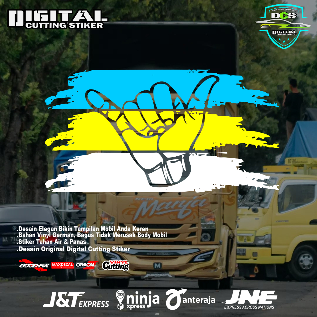 Jual Stiker gambar tangan kaca mobil pickup truk sticker truk | Shopee ...